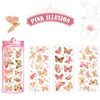 1 упаковка (4 листа + 1 базовая карта) годен контур бабочка в бутылке Ретро Скрапбукинг DIY наклейки