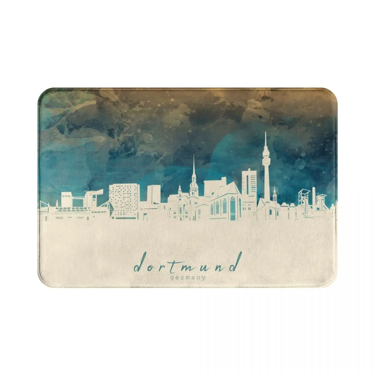 

Dortmund Skyline Polyester Doormat Rug carpet Mat Footpad Anti-slip Water oil proof Entrance Kitchen Bedroom balcony toilet