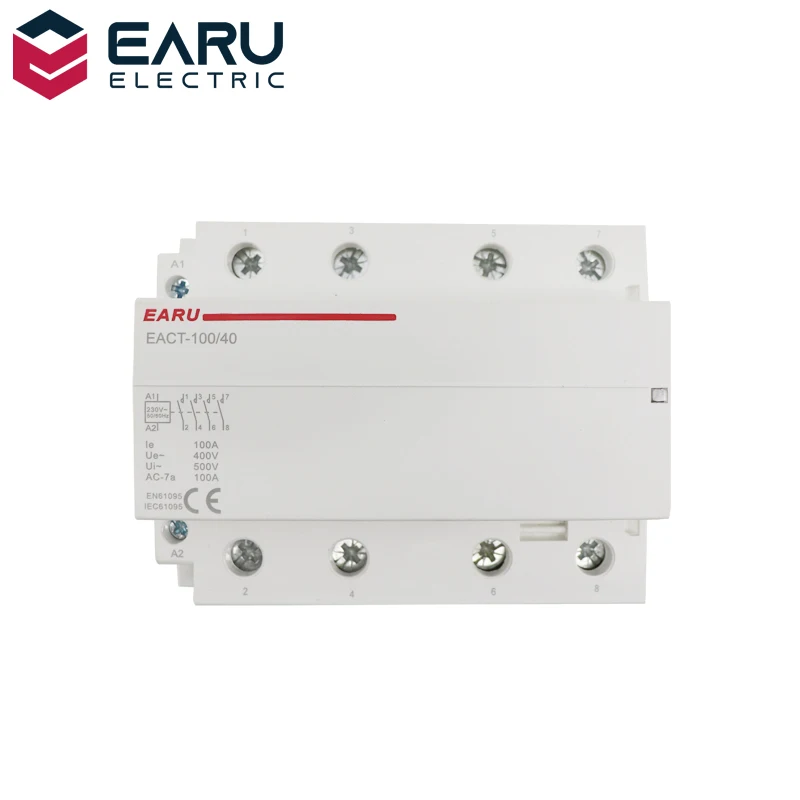 4P 100A AC 220V 230V 50/60Hz Din Rail бытовой Контактор В соответствии с стандартом