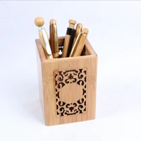natural hollow out bamboo pen holder bamboo carving environmental protection office stationery log brush openwork pen holder