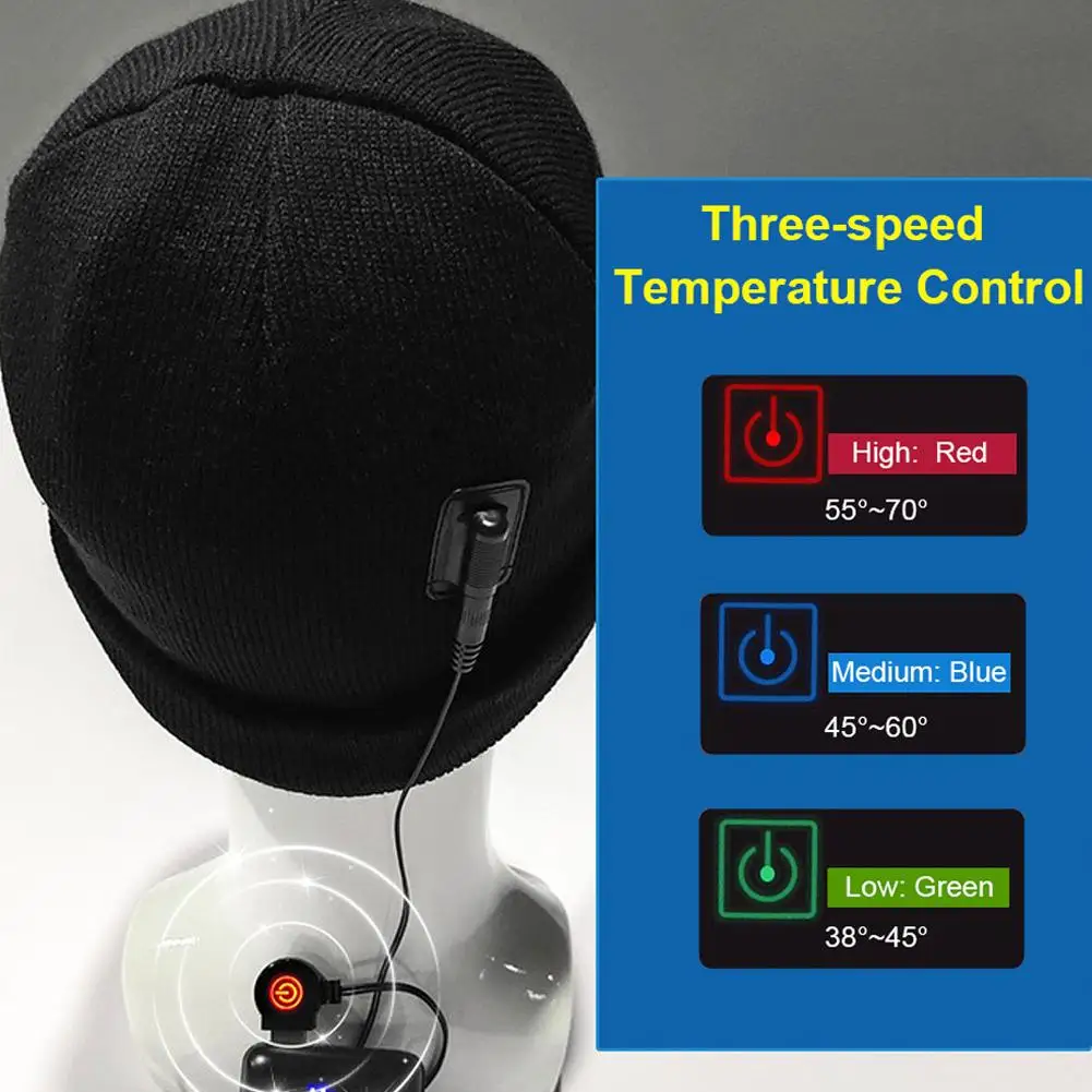 

Outdoor Ski Hat Riding Smart Heating Warm Heating Hat Winter Knitted Hat Men And Women Sports Hat Electric Heating Hat