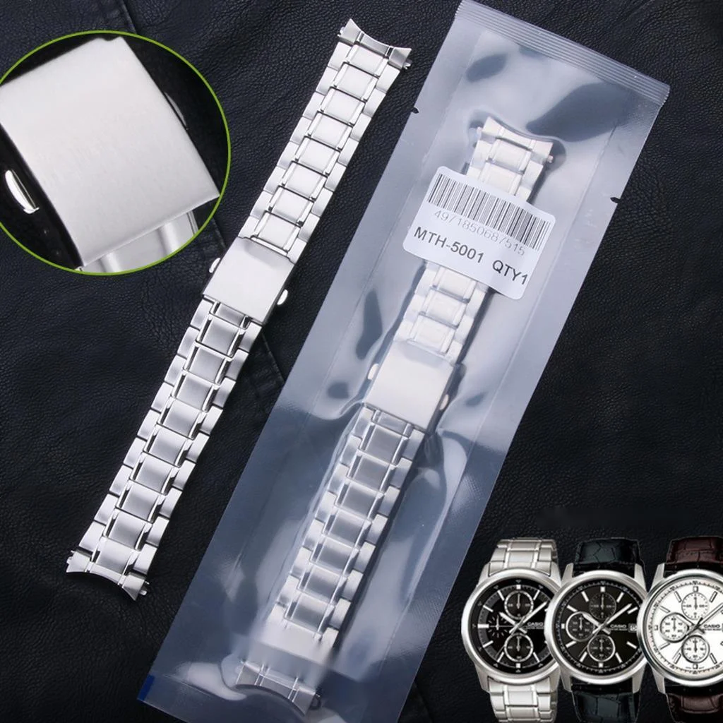 

Watch Band Outdoor Strap BraceletFits For Casio MTH-5001 EFV-540 Stainless Steel Curved End Man Ladies Bracelet Watchbands