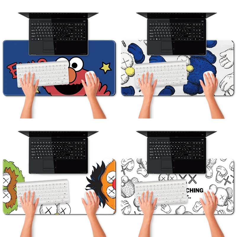 

DIY Sesame Street Mouse Pad Anime Large Non-Slip Table Mat Rubber High-Density Seaming 90*40cm Keyboard Game Pad