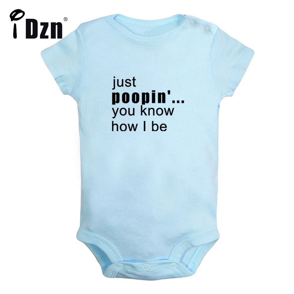 

Just Poopin' You Know How I Be Baby Boys Fun Rompers Baby Girls Cute Bodysuit Infant Short Sleeves Jumpsuit Newborn Soft Clothes