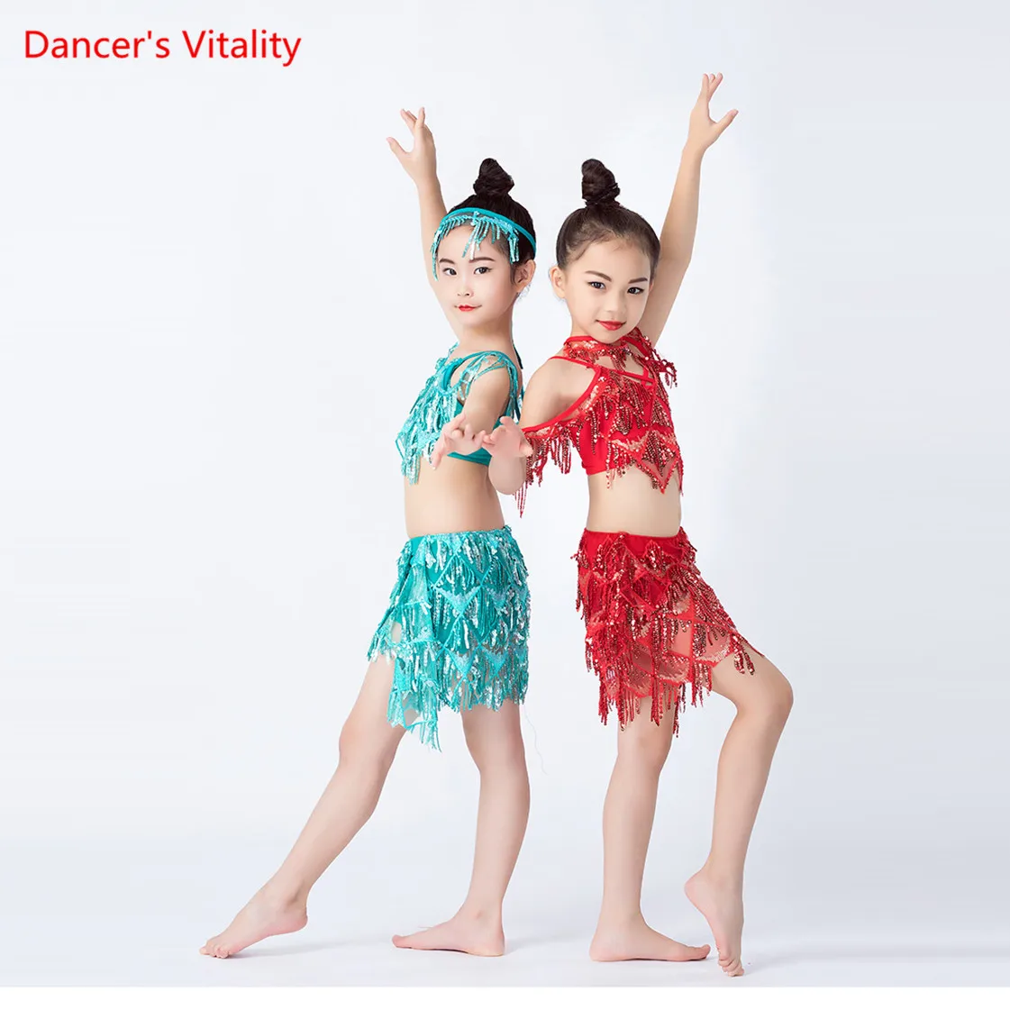 Новая детская одежда с блестками для танца живота профессиональная восточных