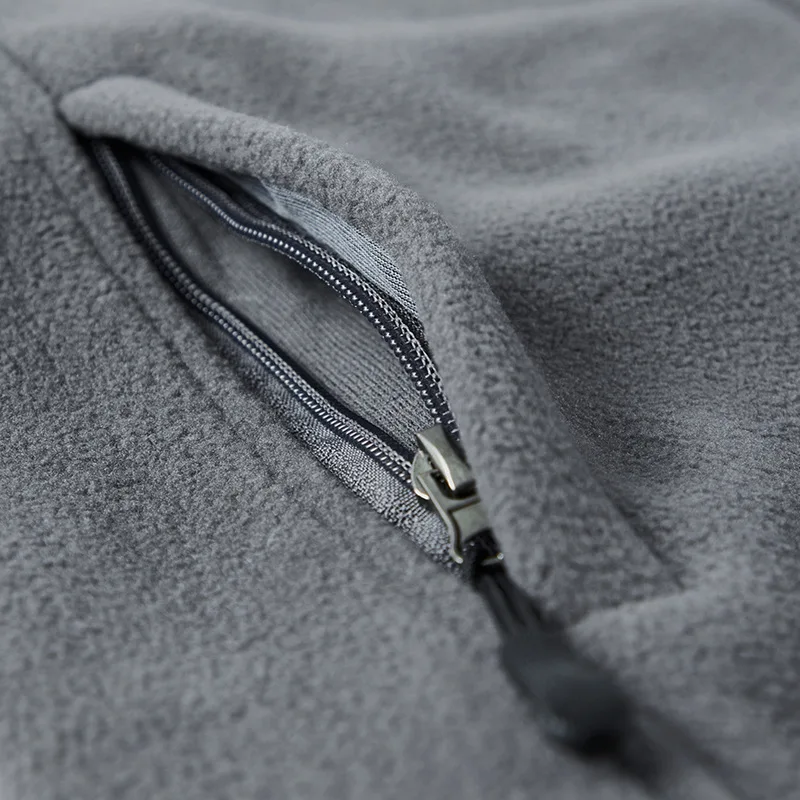 

2020 Men's Brushed and Thick Polar Fleece Jacket Stand Collar Warm Double-Sided Plush Jacket