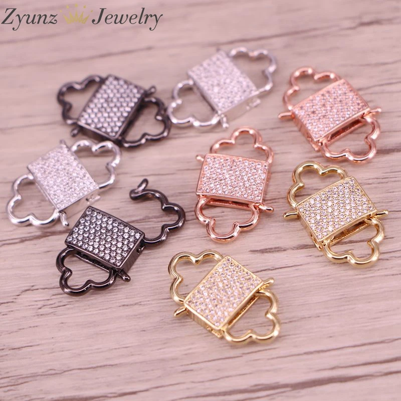 

5PCS, DIY Necklace and Bracelet Clasps Copper Connector Clasp For Jewelry Making CZ Clasps Lock Carabiner Findings Components