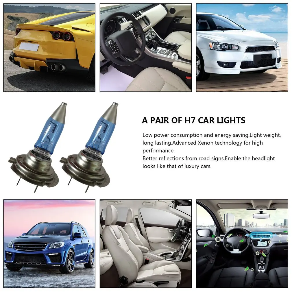 

New 2pcs H7 Led 55W Bright Fog Lights Bulb Car LED H7 5000K 12V LED Headlight White Lamp Car Bulb Car Lights Lighting