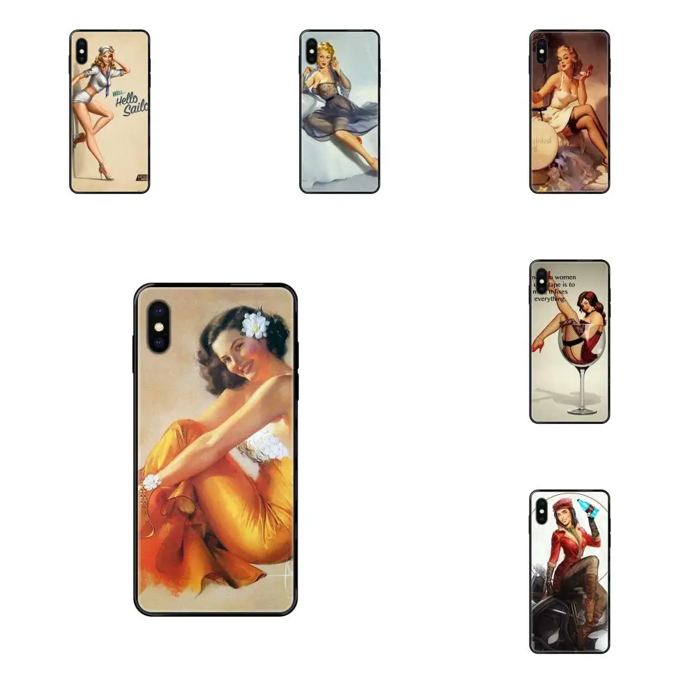 Мягкий Силиконовый ТПУ Черный Модный чехол для мобильного телефона в стиле ретро