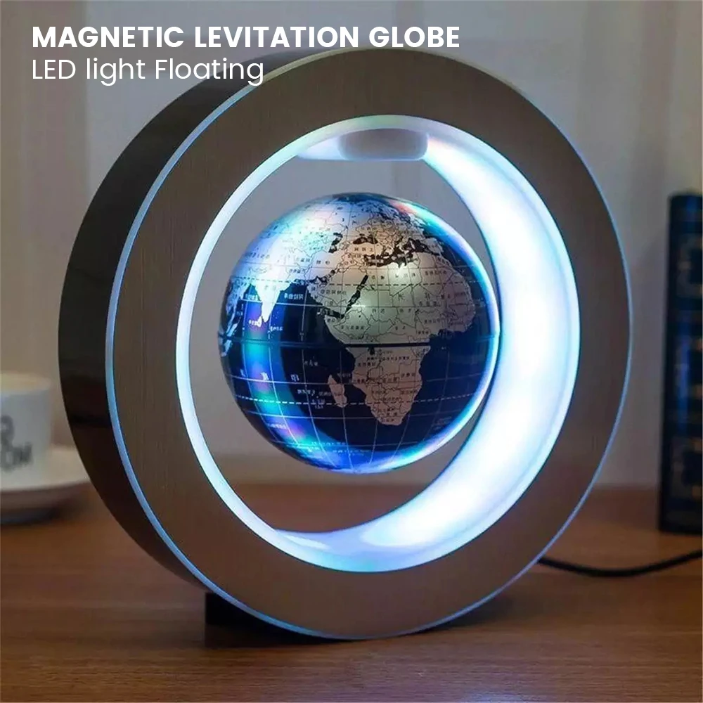 LED World Map Magnetic Levitation Floating Ball Floating Light Home Decoration Night Light Novelty Ball Light