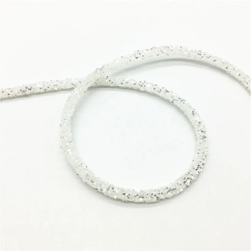 Crystal transparent Блестящая блестящая веревка 6 мм, мягкая веревочка для одежды, обуви, аксессуаров, рукоделия, ювелирные изделия, вечерние браслеты, материал для изготовления браслетов - Цвет: Crystal transparent