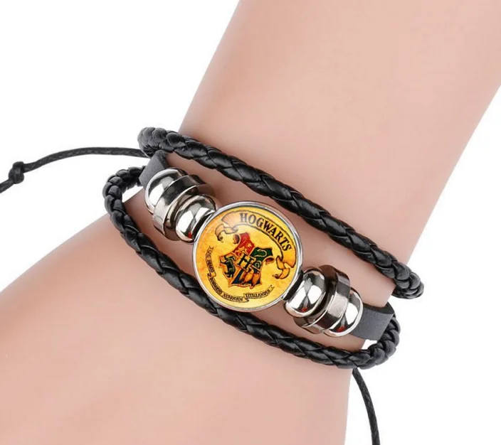 Винтажные браслеты для фанатов фильмов Harri P Magic Academy с логотипом кожаные мужские