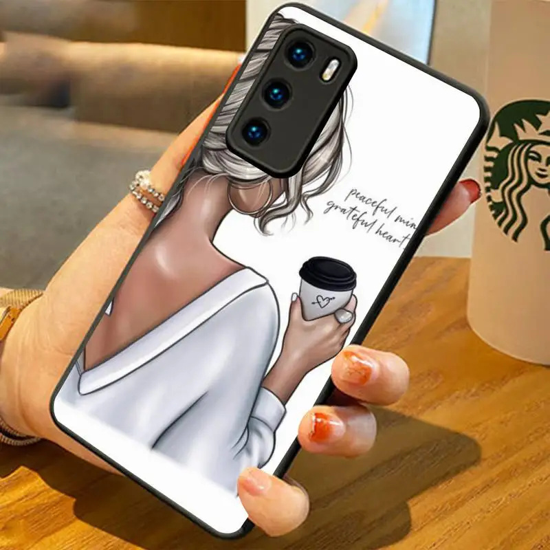

ZFGHSHYQ Princess Female Boss Soft Cover Phone Case For Huawei P20 30 40 Pro Mate 20 30 40 Pro Honor 10 V9 10