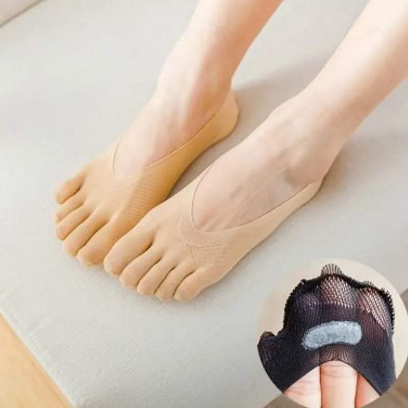 

Осенние носки-башмачки на высоком каблуке; Женские невидимые студенческие носки с закрытым носком и пятью пальцами; Женские бархатные носк...