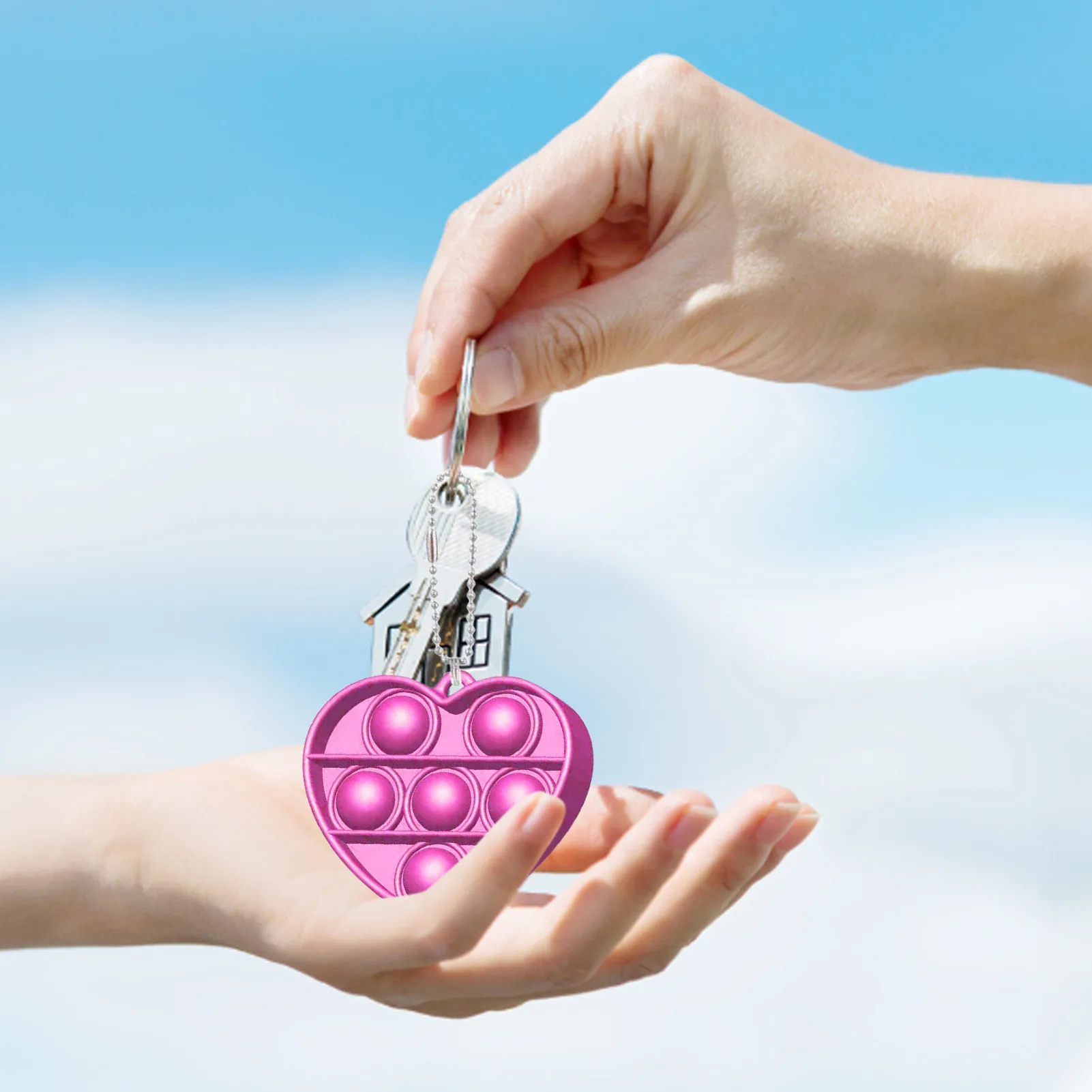 

Fidget Simple Dimple Toy Heart Shape Silicone Stress Reliver Toy