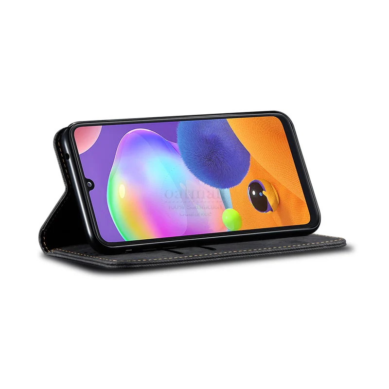 For Samsung Galaxy A31 Wallet Case Magnetic Book Folio Flip Cover Denim Leather Phone Bags Kickstand Card Holder | Мобильные