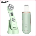 RF EMS светодиодный фотон мезотерапия Электропорация лифтинг для лица красота машина + ультразвуковой аппарат для ухода за кожей лица Чистка кожи Scrubber45