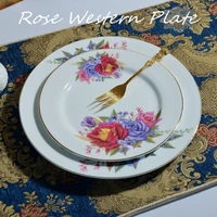 plate european style ceramic plate suit western plate ceramic plate flat plate 8 inch plate