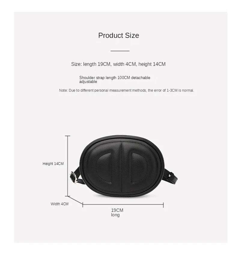 

New leather small round bag cute fashion pig nose women's bag soft Cow Leather Waist Bag Mini cross chest bag