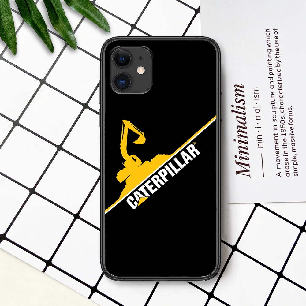 

Caterpillar Phone Case For IPhone 4 4s 5 5S SE 5C 6 6S 7 8 Plus X XS XR 11 12 Mini Pro Max 2020 black Back Trend Coque Tpu