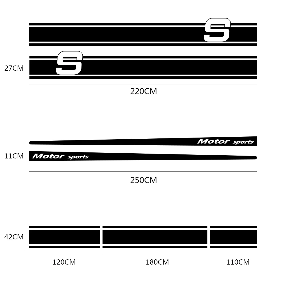 

5PCS Car Stickers Hood Cover Roof Side Decals For Audi BMW Volkswagen Golf Ford Lada Lexus Toyota Motor Sports Car Accessories