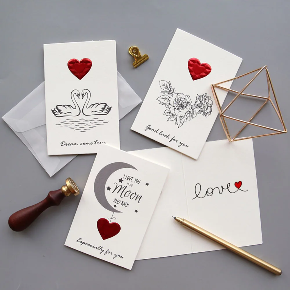 Поздравительная открытка с конвертом романтичные буквы я всегда люблю вас