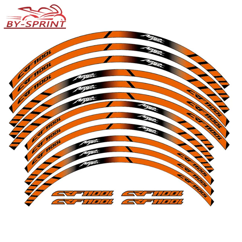 

12pcs Motorcycle Wheels Reflective Motorbike Stickers Edge Protection Tire Stickers For HONDA CRF1100L Africa Double CRF 1100L