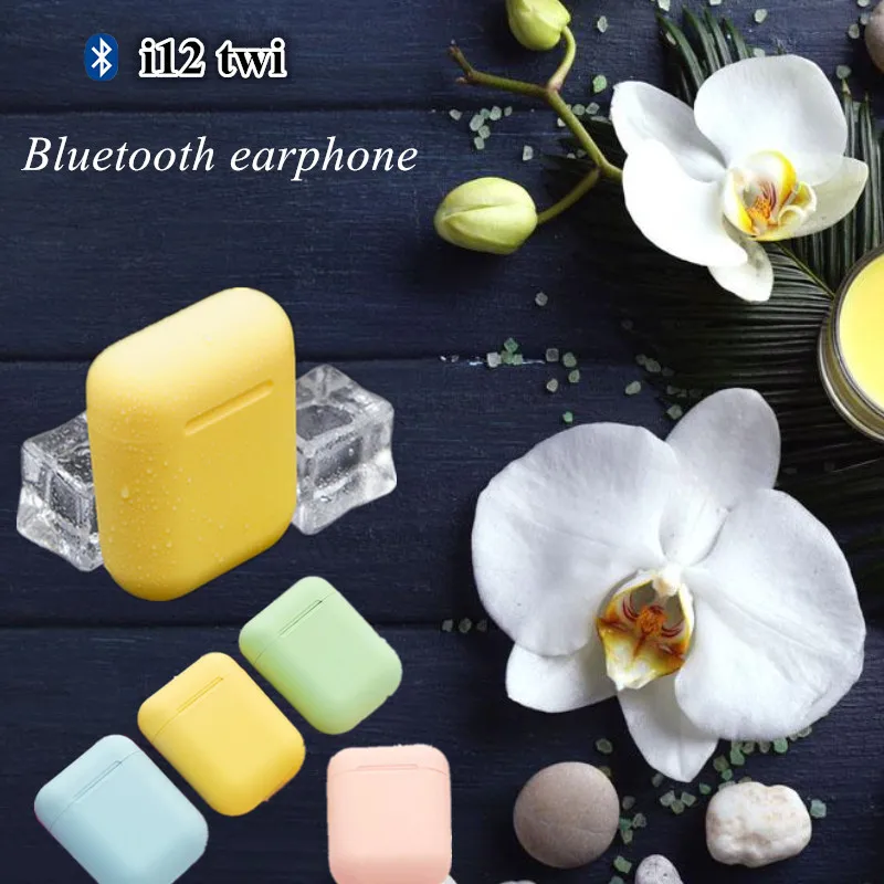 I12 наушники вкладыши tws Bluetooth mi ni Беспроводной красочные громкой связи гарнитура