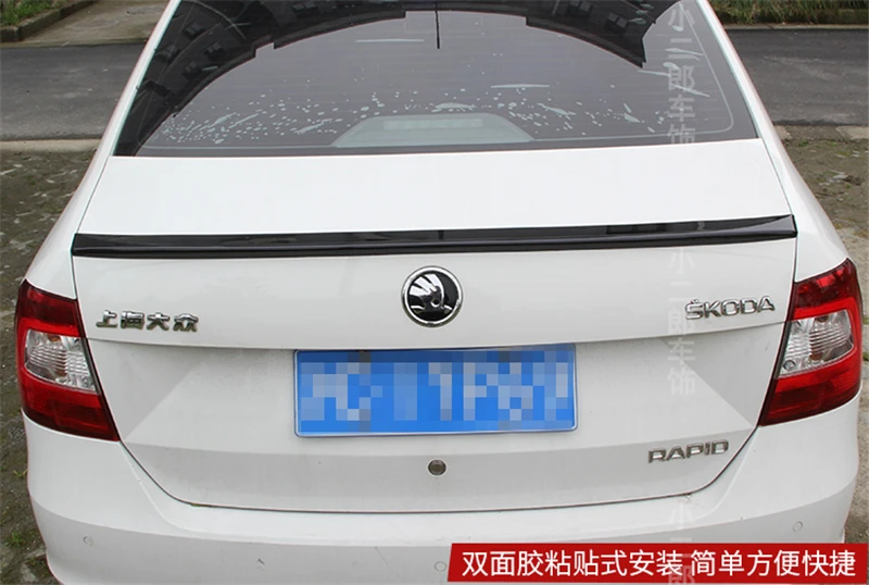 Применение для Skoda Rapid спойлер 2013, 14, 15, 16, 17, 18, 19 лет год ABS пластмассовый задний клюв утки крыло аксессуары для декорирования машины