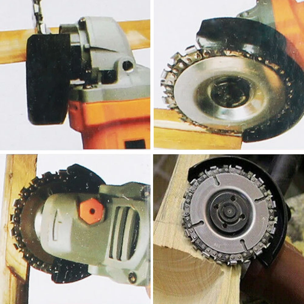

4 Inch 22 Tooth Wood Carving Disc Angle Grinder Disc Chain Saw Blade for Carving Cutting Removing Wood
