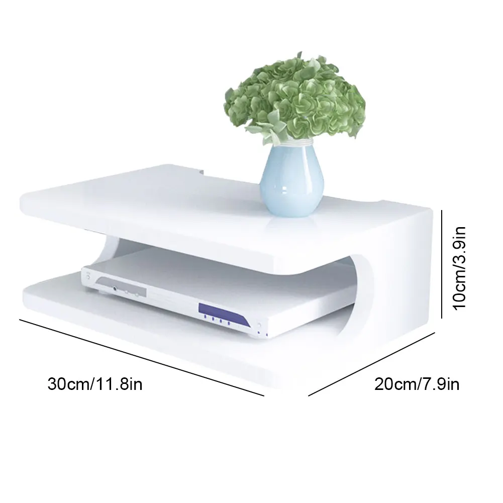 

Wall Mount Storage TV Box Shelf Double Layer Board Storage Organizer Set-Top Box Shelf For TV/Computer/Digital Equipment