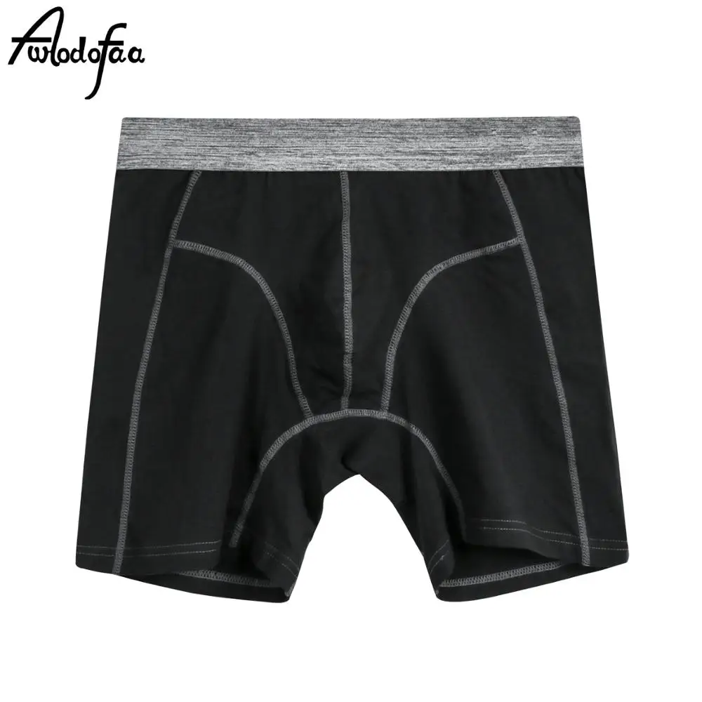 Трусы боксеры мужские длинные Брендовое модное нижнее белье пикантные трусы с