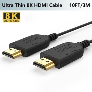 foinnex ultra thin hdmi cable 48gbps 10ft 8k60hz super flexible slim hdmi 2 1 cord high speed hdr for hd tv box projector ps4 free global shipping