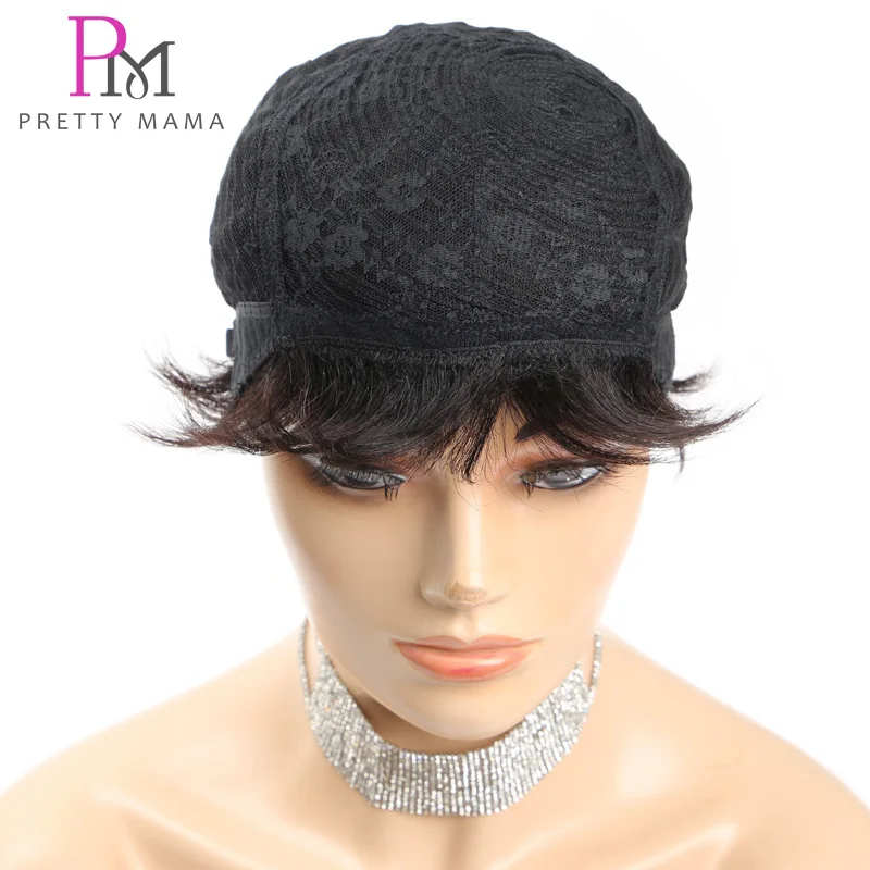 Парики фея человеческие волосы дешевый короткий вьющийся парик без клея