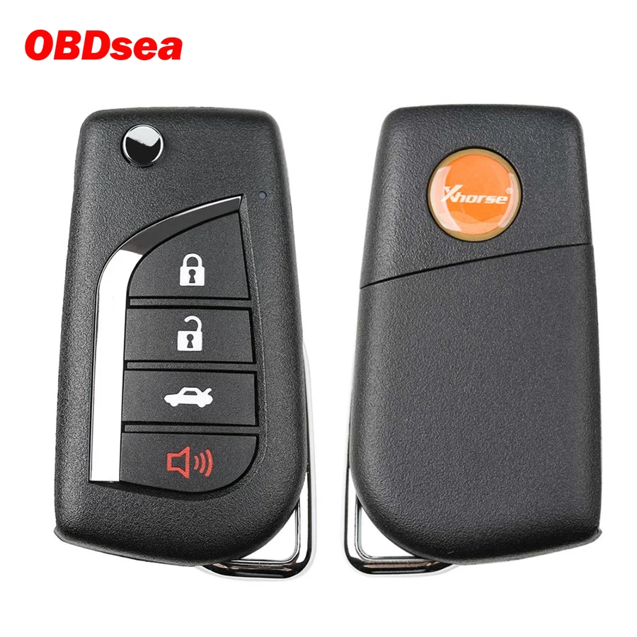 

XHORSE XKTO10EN для Toyota Style(Flip-4BTN) проводной универсальный дистанционный ключ-брелок с 4 кнопками для VVDI Key Tool (английская версия)