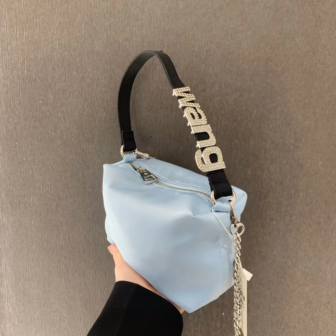

2021 New Imitation Silk Rhinestone Wang Handbag Fashion Women Bags High Quality