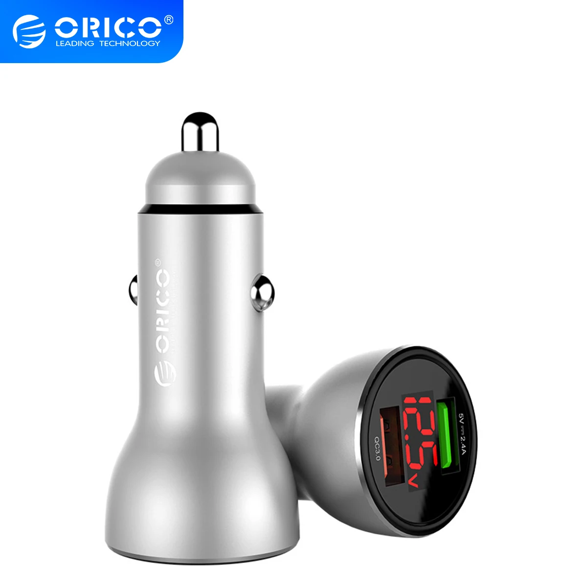 Быстрое зарядное устройство ORICO QC3.0 18 Вт 2 порта USB Автомобильное зарядное устройство 5V2.4A Автомобильная зарядная станция для iPhone Samsung Xiaomi Phone Tablet