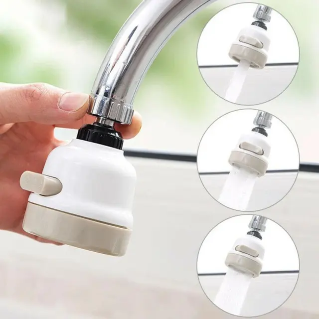 Kitchen Booster Faucet Bubbler With 3 Spray Modes Water Saving Rotatable Nozzle Threaded Mouth Design Tap Head Shower