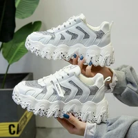 fashion women shoes chunky sneakers women comfortable thick sole ladies platform wave bottom trainers female