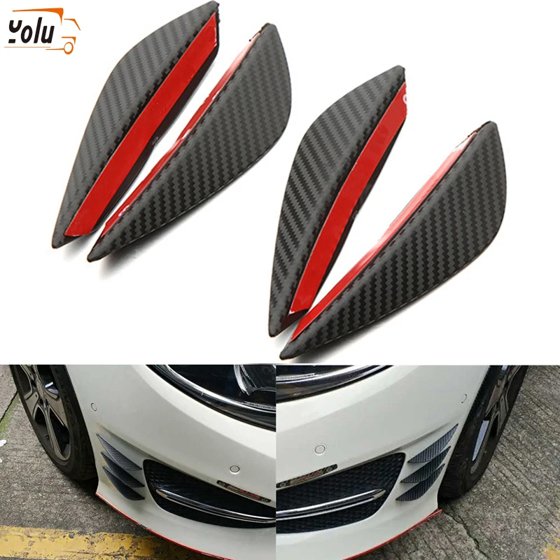 Автомобильный спойлер YOLU из углеродного волокна черная Насадка На передний