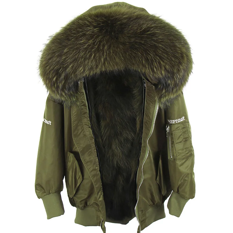 Куртка MAOMAOKONG2019 женская зимняя свободная с подкладкой из натурального меха