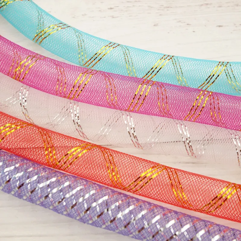 16 мм широкий трубчатые из меха пони с люрексом эластичного чистая трубки пряжа