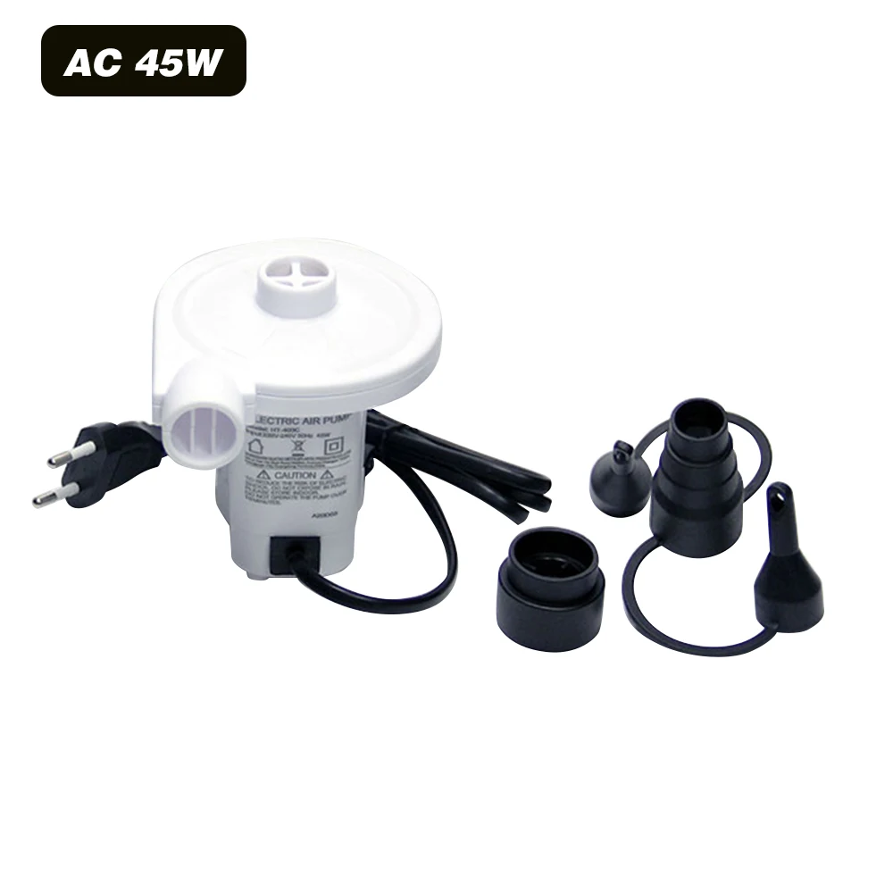 

45W Electric Air Pump Portable Quick-Fill Air Pump for Inflatable Pool Toys Powerful Inflator Deflator Air Pump with 4 Nozzles