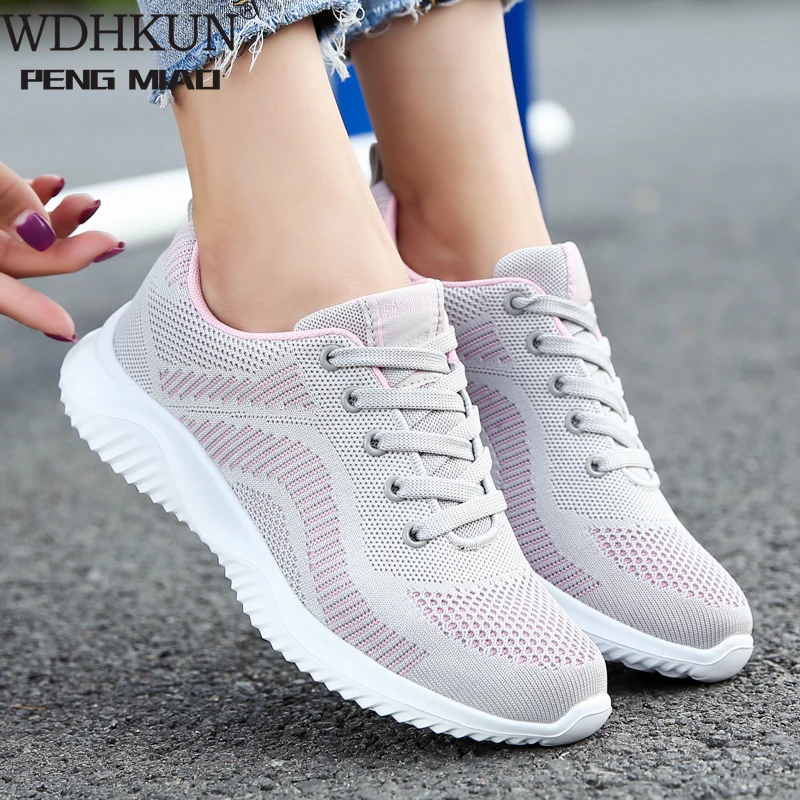 

Женские модные летние дышащие светильник сетчатая корзина из вулканизированной резины туфли без каблуков на шнуровке для повседневной нос...