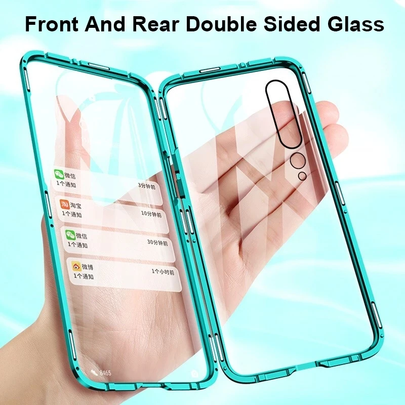 

Magnetic Adsorption Metal Protect Case For Xiaomi Redmi Note 7 8 9T 10 A3 LIite 9s K20 Pro Poco X3 NFC Double sided glass Cover