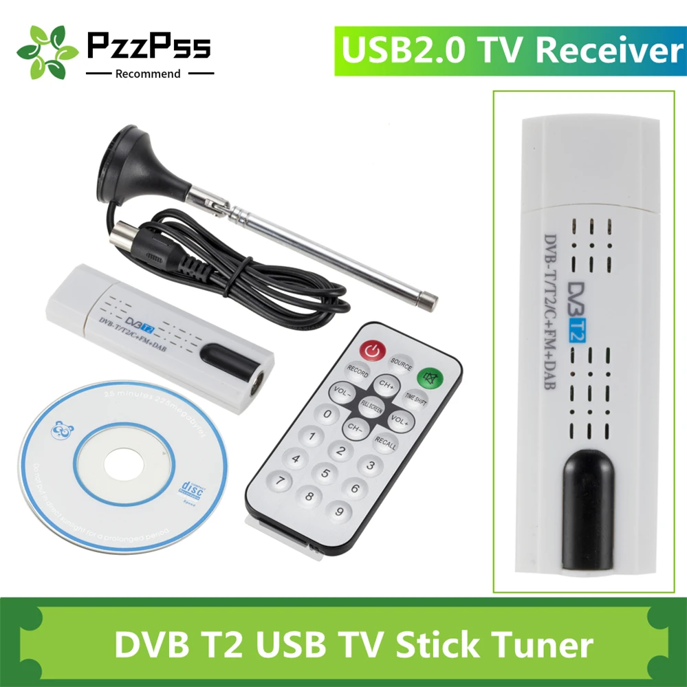 PzzPss цифровой DVB T2 USB ТВ тюнер с антенной дистанционного Управление USB2.0 HD приемник