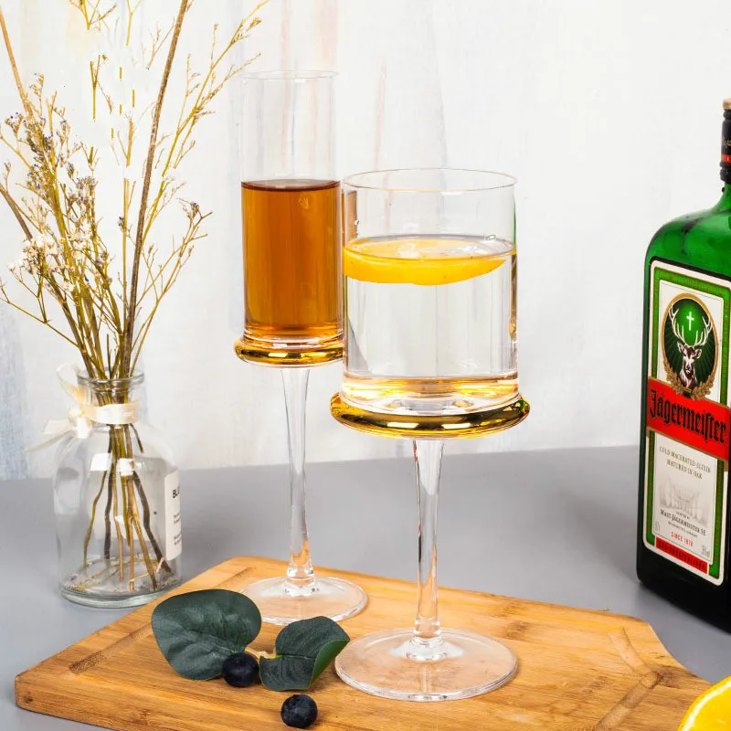 Элегантный стеклянный подсвечник с позолоченным хрустальным стеклом бокал для