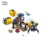 Приключения в городе, ТВ, океан, исследование, база, подводная лодка, большой конструктор, кран, подводный Дрон, модель, кирпичи, детские игрушки, подарки