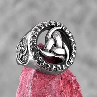 vintage viking celtic knot stainless steel mens rings punk amulet for male boyfriend biker jewelry creativity gift wholesale