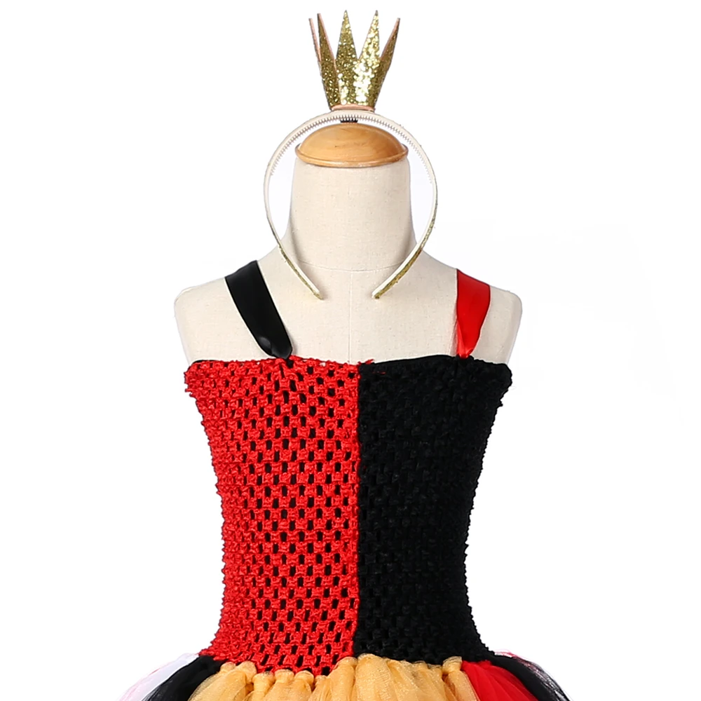 Королева сердец с юбкой-пачкой платье красного и черного цвета на Хэллоуин